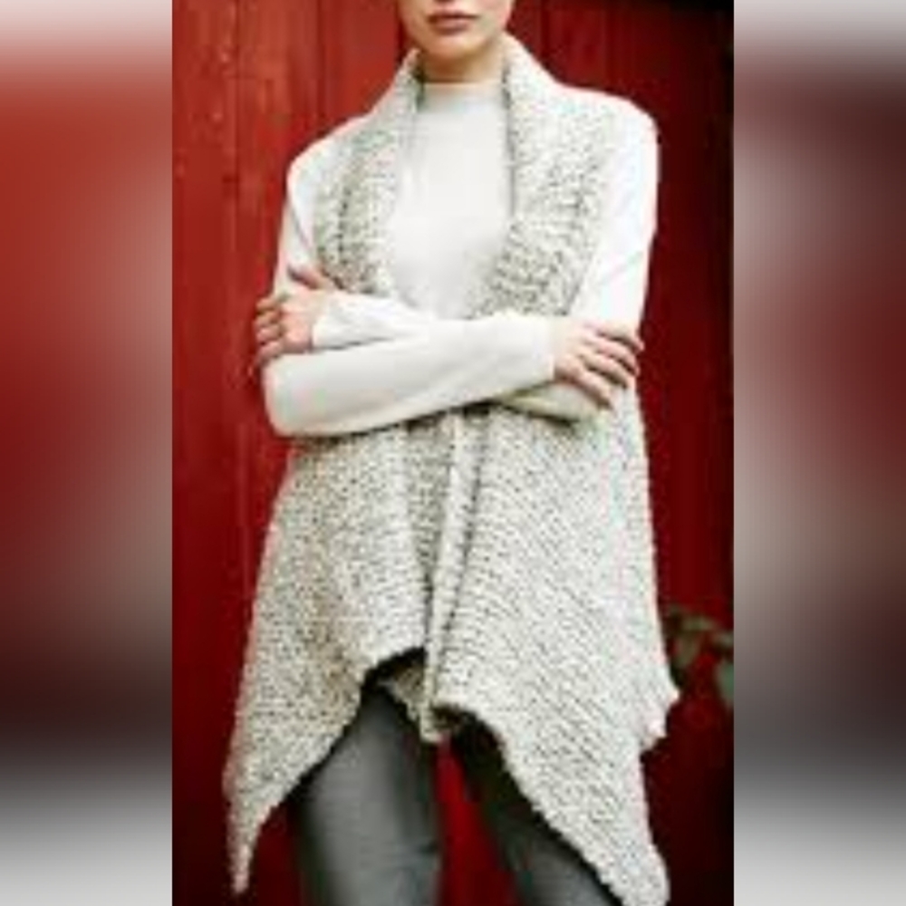 Cozy Cream Knit Asymmetric Sweater Vest